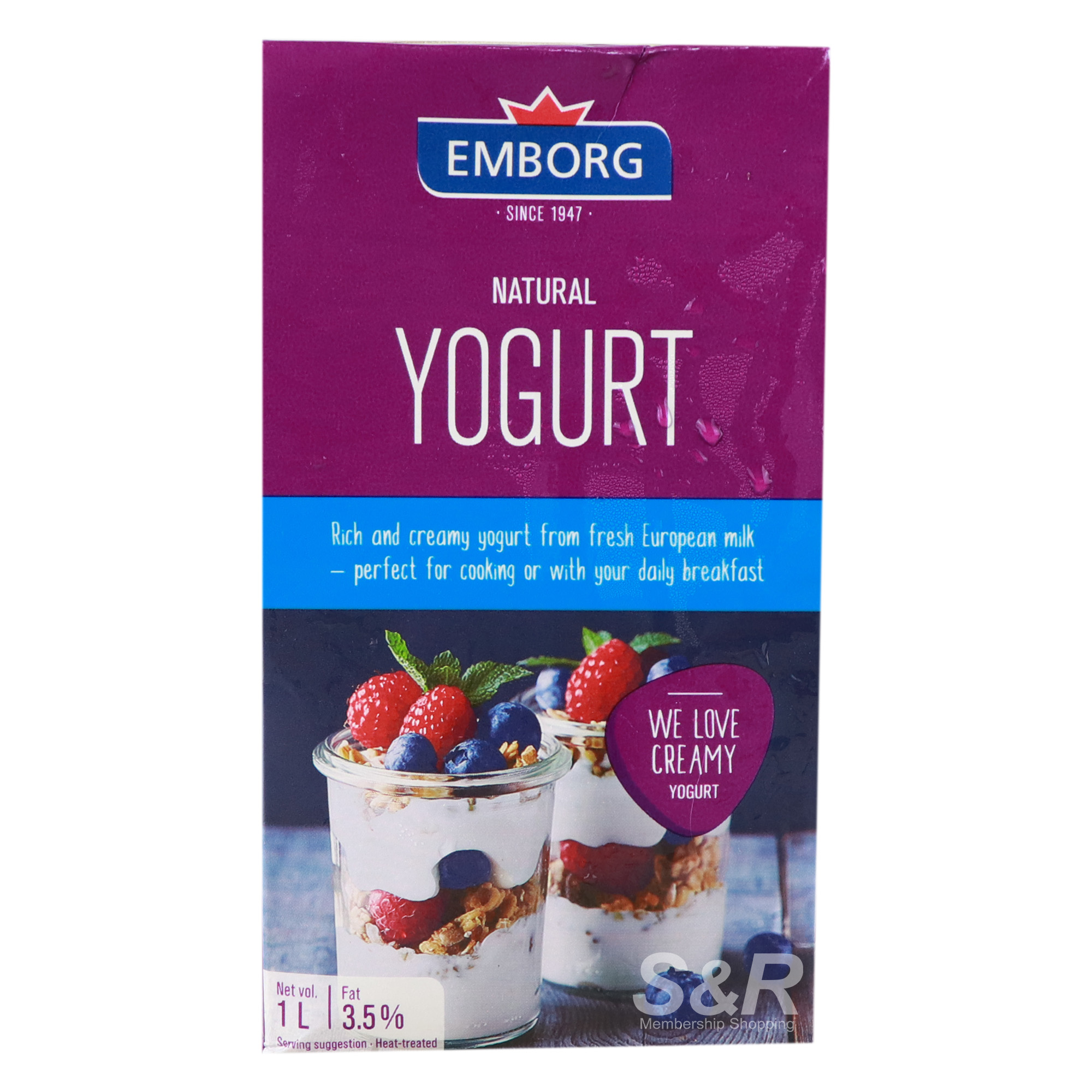 Emborg Natural Yogurt 1L